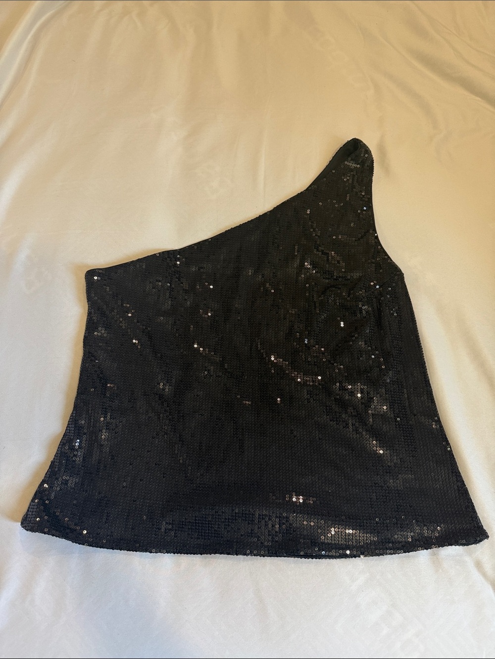 Banana Republic Black Sequin One-Shoulder Top